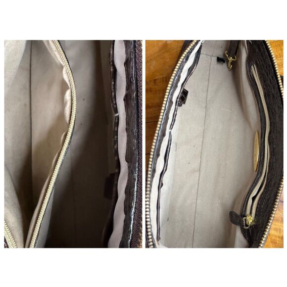 Brahmin Anytime Baguette Shoulder Bag – Melbourne Croc Embossed Leather Brown - Picture 10 of 17